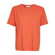 Oransje Moss Copenhagen Terina Tee Sm Logo T-Skjorte