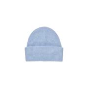 Myk Strikket Beanie Lue Ribbstruktur