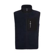 Marineblå Pile Zip Vest