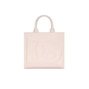 Rosa Skinn Tote Bag med DG Logo