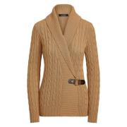 Camel Lauren By Ralph Lauren Camel Buckled Sweater Genser