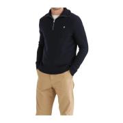 Navy Half Zip Sweater Brodert Logo