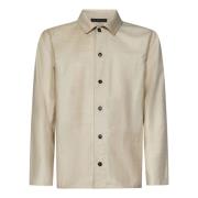 Sand Ull Flanell Overshirt Klassisk Krage