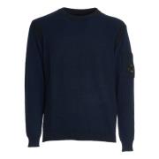 Blå Strikket Genser Crewneck Aw24