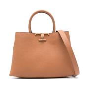 Tidløs Beige Skinn Tote Bag