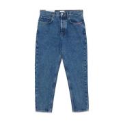 Stone Washed Denim Gulrot Fit Jeans