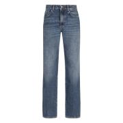 Straight Leg Jeans med Baklogo