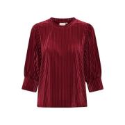 Rød Polyester Bluse Topp