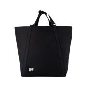 Svart Nylon Shield Shopper Bag