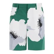 Blomsterportrett Print Poplin Bermuda Shorts