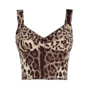 Leopard Print Sweetheart Neckline Top