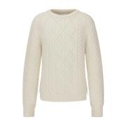 Stilig Ivory Crewneck Strikkeplagg