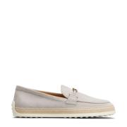 Grå Skinnloafers Elegant Stil