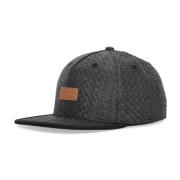 Straw Snapback Flat Visor Cap Black