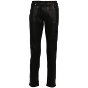 Svart Denim Coated Tapered Leg Jeans