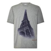 Paris Front Print Bomull Jersey Topp