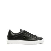 Sort Skinn Avslappet Trenere Sneakers