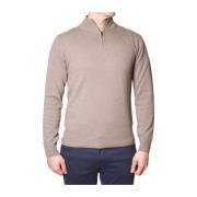 Beige Half-Zip Sweater med Cashmere