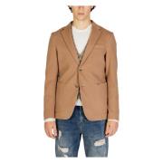 Beige Revers Krage Blazer Høst/Vinter