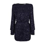 Serina Sequin Mini Gown Dress - Marine Sparkle