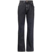 Sort Wide Leg Denim Jeans