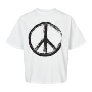 Hvit Peace Bomull Cropped Tee