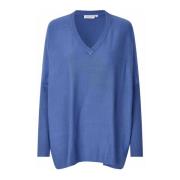 Oversized V-Neck Top Federal Blue