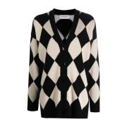 Argyle Strikket Cardigan Genser