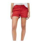 Rød Bomull Straight Cut Shorts