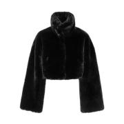 Faux Fur Crop Jacket Elegant Statement