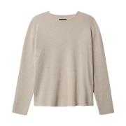 Moderne Ribbestrikket Crewneck Genser