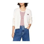 Hvit Cardigan Essential Badge Genser