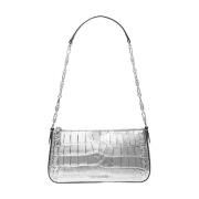 Metallic Crocodile Pouchette Veske