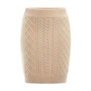 Beige Roxane Midi Sweater Skjørt