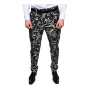 Svart Jacquard Logo Skinny Kjolebukser