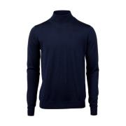 Navy Merino Roll Neck Sweater