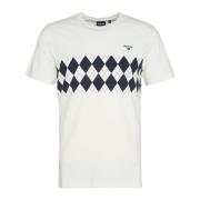 Argyle Panel Tee Whisper White