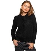 Sort Mohair Cardigan Elegant Komfort Stil