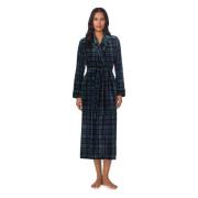 Marineblå Ralph Lauren Sleep Navy Plaid Lrl Shawl Collar Long Robe Nat...