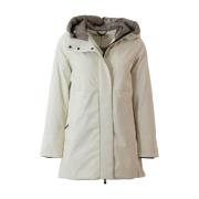 Beige Parka med Termisk Isolasjon