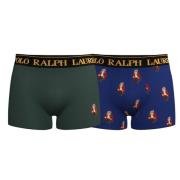 Stretch Cotton Trunk 2PK Boksere - Green & Royal Blue