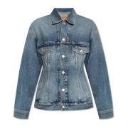 Denimjakke med vintageeffekt