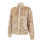 Chenille Sweatshirt 'Miriam', Elfenben, Full Glidelås