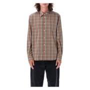 Lysbrun Rutete Button-Down Skjorte