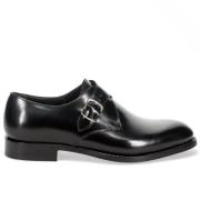 Elegante Svarte Monk Strap Sko