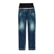 Jeans laget av kombinerte materialer