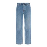 Jeans med Justerbar Midje og Slim Fit i Distressed Denim