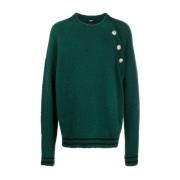 Grønn Ull Kashmir Crewneck Sweater