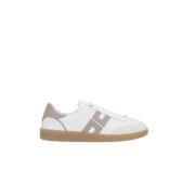 Ivory Greige Kalveskinn Sneakers Laget i Italia