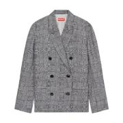 Rutete Oversized Dobbeltspent Blazer